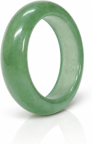 Jade Ring for Women, Minimalist Natural Band Green Stone Chinese Style Jadeite Fortune Healing Elegant Anniversary Birthday Jewelry in Saudi Arabia