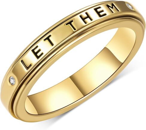 Let Them Anxiety Ring for Women 925 Sterling Silver Hope Fidget Rings Let Them Jewelry Inspirational Gifts for Women in Saudi Arabia