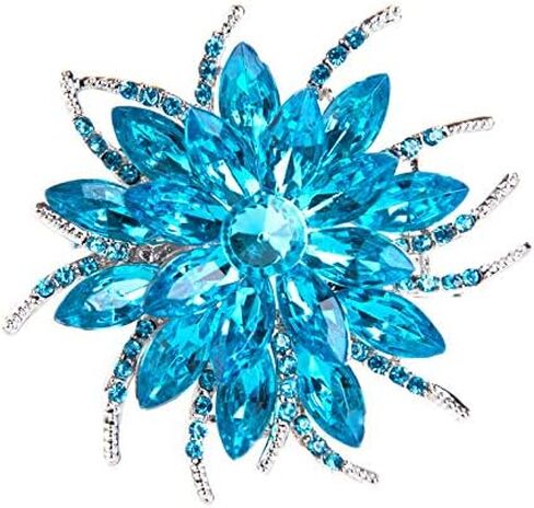 Sparkling Crystal Flower Brooch Pins for Women Dainty Rhinestone Flower Shape Brooch Pin Suit Scarf Hats Decoration Wedding Jewelry in Saudi Arabia