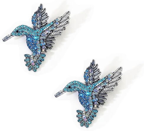 Hummingbird Brooch Pin for Women Rhinestone Blue Colorful Bird Brooches and Pins Vintage Dainty Sparkly Bird Pin Birthday Christmas Hummingbird Jewelry in Saudi Arabia