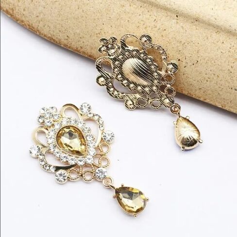 3Pcs/5Pcs Random Color 32 * 60MM for Needlework Rhinestone Button Hair Manualidades Accessories Diy Flat Back Brooch Jewelry in Kuwait