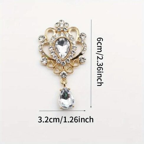 3Pcs/5Pcs Random Color 32 * 60MM for Needlework Rhinestone Button Hair Manualidades Accessories Diy Flat Back Brooch Jewelry in Kuwait