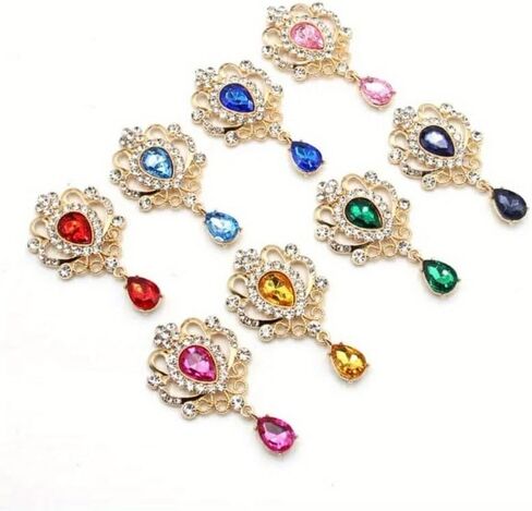 3Pcs/5Pcs Random Color 32 * 60MM for Needlework Rhinestone Button Hair Manualidades Accessories Diy Flat Back Brooch Jewelry in Kuwait