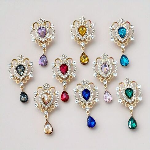 3Pcs/5Pcs Random Color 32 * 60MM for Needlework Rhinestone Button Hair Manualidades Accessories Diy Flat Back Brooch Jewelry in Kuwait