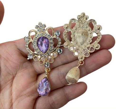 3Pcs/5Pcs Random Color 32 * 60MM for Needlework Rhinestone Button Hair Manualidades Accessories Diy Flat Back Brooch Jewelry in Kuwait