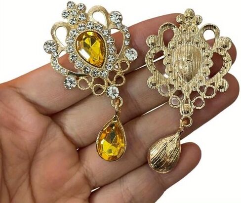 3Pcs/5Pcs Random Color 32 * 60MM for Needlework Rhinestone Button Hair Manualidades Accessories Diy Flat Back Brooch Jewelry in Kuwait