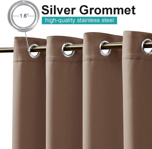 NICETOWN Bedroom Blackout Curtain for Patio Room Darkning, Rustproof Grommet Blackout Vertical Blind, Sunlight Blocking Vertical Drape for Front Patio/Hall, Tan, 1 Piece, 84" Wide, 120" Long in Kuwait