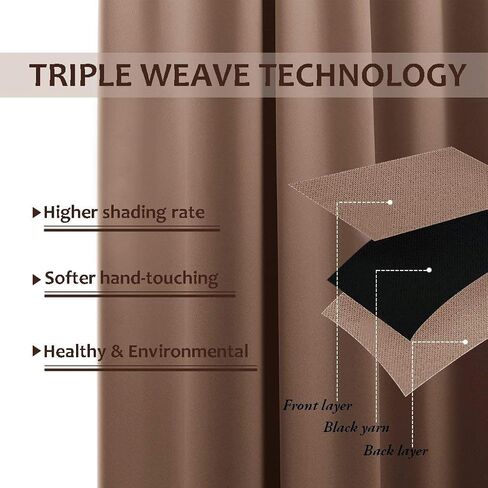 NICETOWN Bedroom Blackout Curtain for Patio Room Darkning, Rustproof Grommet Blackout Vertical Blind, Sunlight Blocking Vertical Drape for Front Patio/Hall, Tan, 1 Piece, 84" Wide, 120" Long in Kuwait