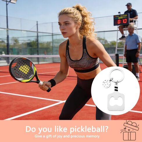 Pickleball Paddles Bottle Opener Keychain for Friends Birthday Gifts for Pickleball Players End of the Season Gifts for Sister Brother Stainless Steel Key Chain for Pickleballs Lover in Saudi Arabia
