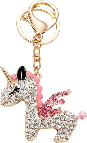 Unicorn Keychain for Women,Sparkly Rhinestone Unicorn Key Chain,Gold Tone Horse Bag Charm for Keys,Purse,Backpack Gift in Saudi Arabia