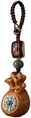 KeyChains for Men Keychain Men's Car Small Pendant, Sandalwood Blessing Bag Six-word Mantra, Backpack Key Key Ring Car in Kuwait
