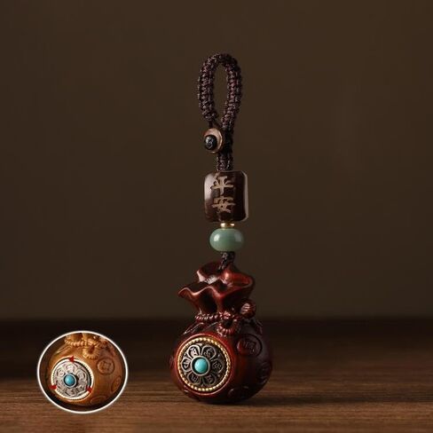 KeyChains for Men Keychain Men's Car Small Pendant, Sandalwood Blessing Bag Six-word Mantra, Backpack Key Key Ring Car in Kuwait
