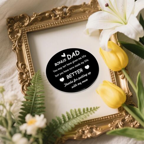 Bonus Dad Keychain Fathers Day Step Dad Gifts Black Pocket Hug Token Cool Dads Gifts from Daughter Son Birthday Christmas Stocking Stuffers for Stepdad Men in Saudi Arabia