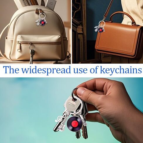 Disc Vinyl Record Keychain for Friends Music Lover Birthday Christmas Gifts Guitar Keyring Microphone Music Note Key Chain for Musician Guitarist Singer Rock Band Member Bag Charm Key Holder in Saudi Arabia