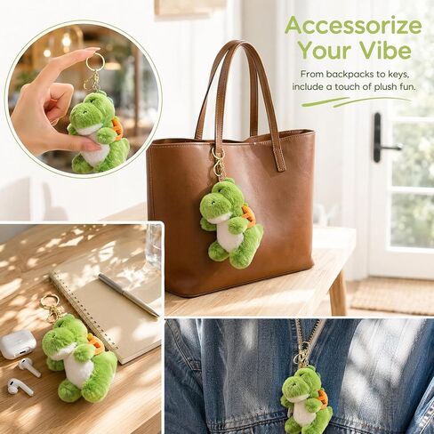 Dinosaur Plush Pendant Soft Avocado Backpack Plush Dinosaur Keychain Bag Pendant Stuffed(Carrot Backpack) in Saudi Arabia