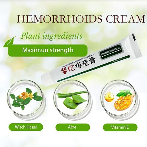 Hemorrhoid & Fissure Relief Cream – Maximum Strength Hemorrhoid Cream, Herbs Fast Acting Ingredients. (0.7 oz Total) in Saudi Arabia