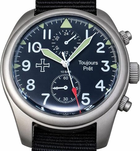 Toujours PRET GMT Military Field Watch. Blasted Stainless Steel - Domed Crystal in Kuwait