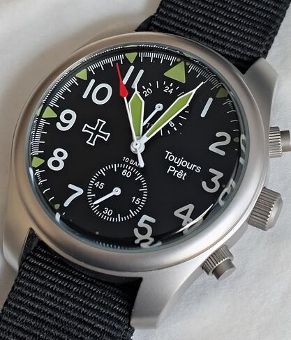 Toujours PRET GMT Military Field Watch. Blasted Stainless Steel - Domed Crystal in Kuwait