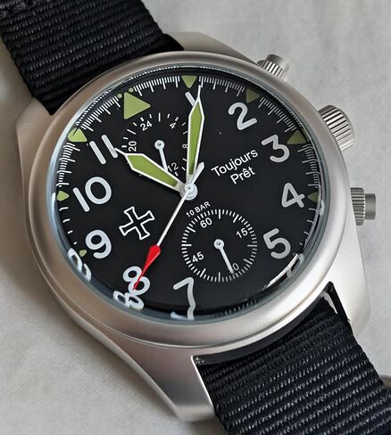 Toujours PRET GMT Military Field Watch. Blasted Stainless Steel - Domed Crystal in Kuwait