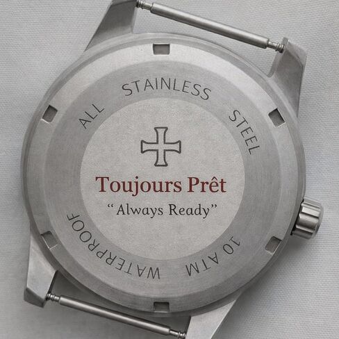 Toujours PRET GMT Military Field Watch. Blasted Stainless Steel - Domed Crystal in Kuwait
