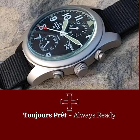 Toujours PRET GMT Military Field Watch. Blasted Stainless Steel - Domed Crystal in Kuwait