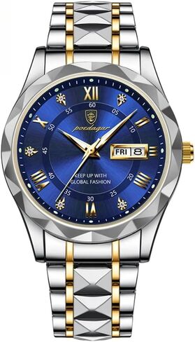 Poedagar Men Quartz Watch Luxury for Man Sports Business Waterproof Luminous Stainless Steel Week Date Men's Watches Male Clock in Saudi Arabia