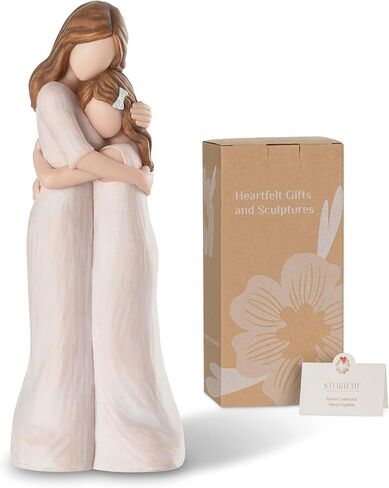 Storieme Mom Birthday Gifts from Daughter: Hand-Painted 7.48" Mother Embracing Daughter Figurines - Sentimental Mom and Daughter Gift Ideas for Birthday Valentines Day Christmas & Home Decor in Saudi Arabia