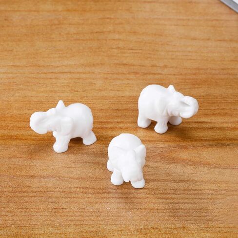 White Jade Elephant 1PC, Gemstone Elephant Figurines, Small Elephant Figurines, Hand Carved Elephant Healing Crystal Elephant Animal Statues for Home Decor in Saudi Arabia