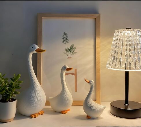 Duck Figurines Set of 3 - Porch Goose Statue for Front Yard Decor, Outdoor Lawn Garden Ducks and Goose Decorations, Perfect Yard Goose Decor and Duck Decoy for Garden Animals Theme in Saudi Arabia