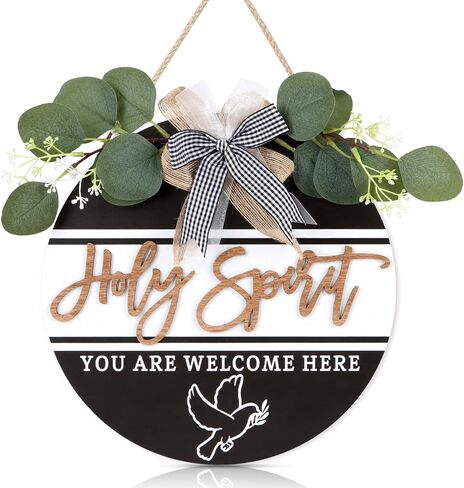 TOARTi 3D Welcome Front Door Wreath Porch Decor, Wooden Home Sweet Home Boho Outdoor Sign Hanging, Farmhouse Aztec Wall Sign Hanger with Artificial Leaves&Rustic Beads in Kuwait