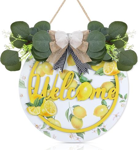 TOARTi 3D Welcome Front Door Wreath Porch Decor, Wooden Home Sweet Home Boho Outdoor Sign Hanging, Farmhouse Aztec Wall Sign Hanger with Artificial Leaves&Rustic Beads in Kuwait