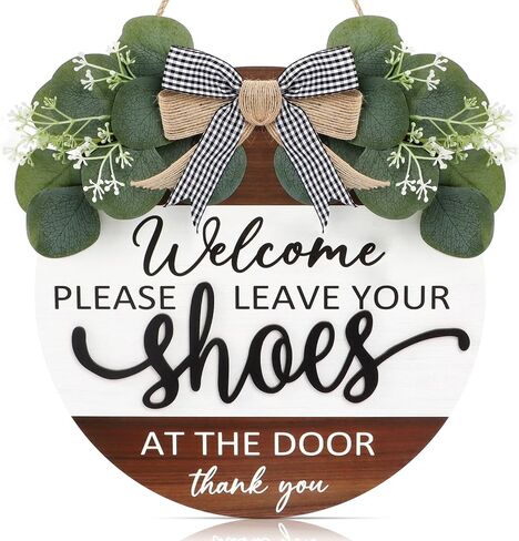 TOARTi 3D Welcome Front Door Wreath Porch Decor, Wooden Home Sweet Home Boho Outdoor Sign Hanging, Farmhouse Aztec Wall Sign Hanger with Artificial Leaves&Rustic Beads in Kuwait