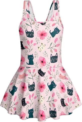 Girls One Piece Swimsuit Skirt Cute Swimdress Sleeveless Beachwear Modest Swim Dress Skirted Bottom for Daughter in Saudi Arabia