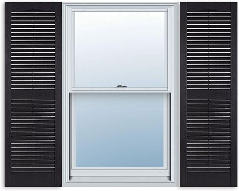 Exterior Solutions Standard Louver Exterior Vinyl Shutter, Black (Pair), 15 Inch x 71 Inch in Saudi Arabia