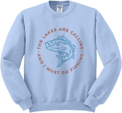 TeesAndTankYou The Lake is Calling Fishing Sweatshirt Unisex in Saudi Arabia