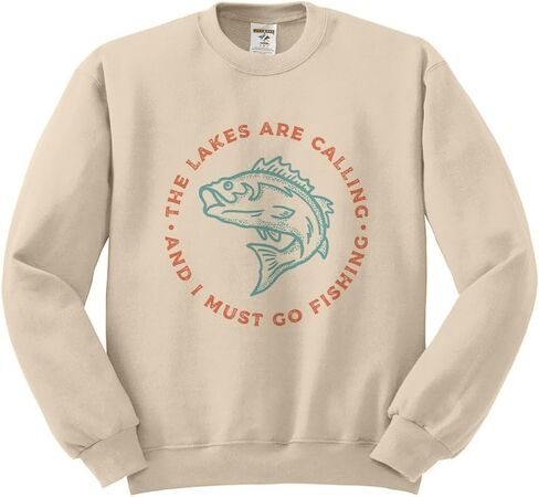 TeesAndTankYou The Lake is Calling Fishing Sweatshirt Unisex in Saudi Arabia