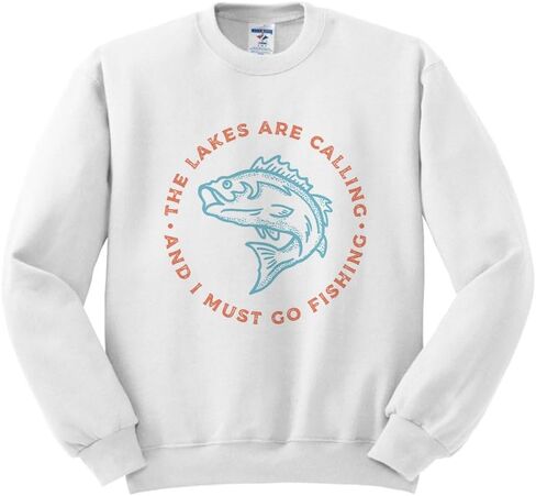 TeesAndTankYou The Lake is Calling Fishing Sweatshirt Unisex in Saudi Arabia