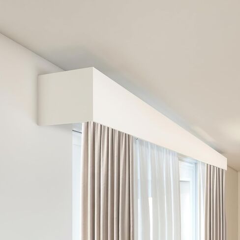 Aluminum Curtain Pelmet Panel 3.3ft / 6.5ft / 7.5ft / 10ft / 12.5ft / 14ft (Without Tracks) - Blackout Window Valance Box Wall/Ceiling Mount - Modern Decorative Cornice Board for Room (7.5ft/230cm) in Saudi Arabia