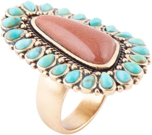 Sedona Turquoise Goldstone Statement Ring in Kuwait