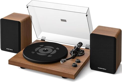Soulbox S1 Vinyl Record Player مع مكبرات صوت استريو ، القرص الدوار مع preamp المدمج ، tonearm على شكل s ، 33/45 دورة في الدقيقة in Kuwait