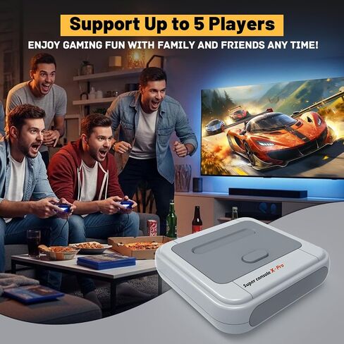 Kinhank Super Console X Retro Video Game Console تم تصميمه في أكثر من 95000 لعبة كلاسيكية ، وحدة تحكم المحاكي لدعم 4K TV HD ، ما يصل إلى 5 لاعبين ، LAN/WIFI ، هدايا للرجال الذين لديهم كل شيء ، 2 gamepads in Kuwait