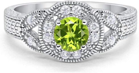Blue Apple Co. Halo Art Deco Wedding Engagement Bridal Ring Solid 925 Sterling Silver Choose Color in Saudi Arabia