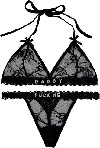 Personalized Thongs with Name - Custom Thong with Name Bra Set, Personalized Gifts, Custom Funny Name Underwear in Saudi Arabia