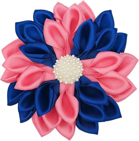 Pink and Dark Blue Swirl Flower 3.5" Paraphernalia Brooch Pin for Women, Inspired Conferences, Luncheons, Events - Mother's Organization in Kuwait