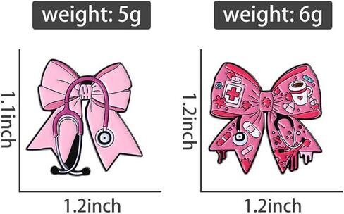 Nurse Enamel Lapel Pins Cute Bowknot Brooch Inspirational Cartoon Lapel Pins Badges Doctor Backpacks Brooch Nurses' Day Gifts for Clothes Bags Hats Accessories-3pcs in Kuwait