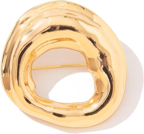 Funky Chunky Gold Hollow Brooches Pins for Women, Geometric Round Spiral Brooch Pin，Irregular Geometric Trendy Party Prom Wedding Evening Formal Occasions in Saudi Arabia