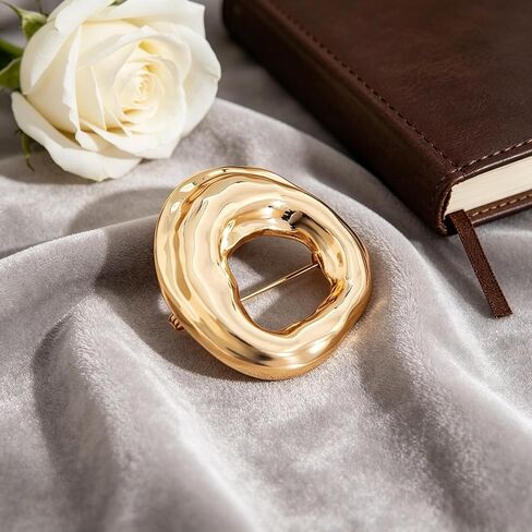 Funky Chunky Gold Hollow Brooches Pins for Women, Geometric Round Spiral Brooch Pin，Irregular Geometric Trendy Party Prom Wedding Evening Formal Occasions in Saudi Arabia