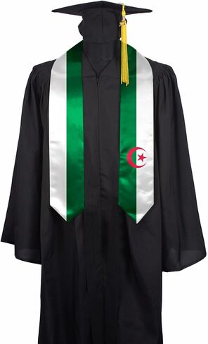 Flag Graduation Stole Sash, Flag Graduation Shawl Sash Stole Wraps Scarf For International Study Pride Women Men (Algeria) in Saudi Arabia