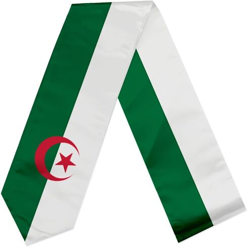 Flag Graduation Stole Sash, Flag Graduation Shawl Sash Stole Wraps Scarf For International Study Pride Women Men (Algeria) in Saudi Arabia