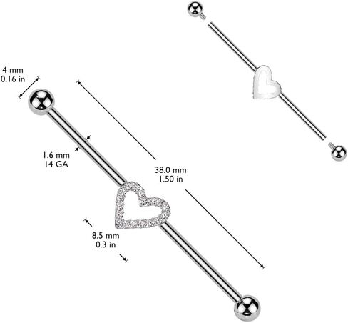 مثقوب البومة 14GA ASTM F-136 زرع الصف التيتانيوم الخيوط داخليا تشيكوسلوفاكيا كريستال القلب مخطط الحديد الصناعي in Saudi Arabia